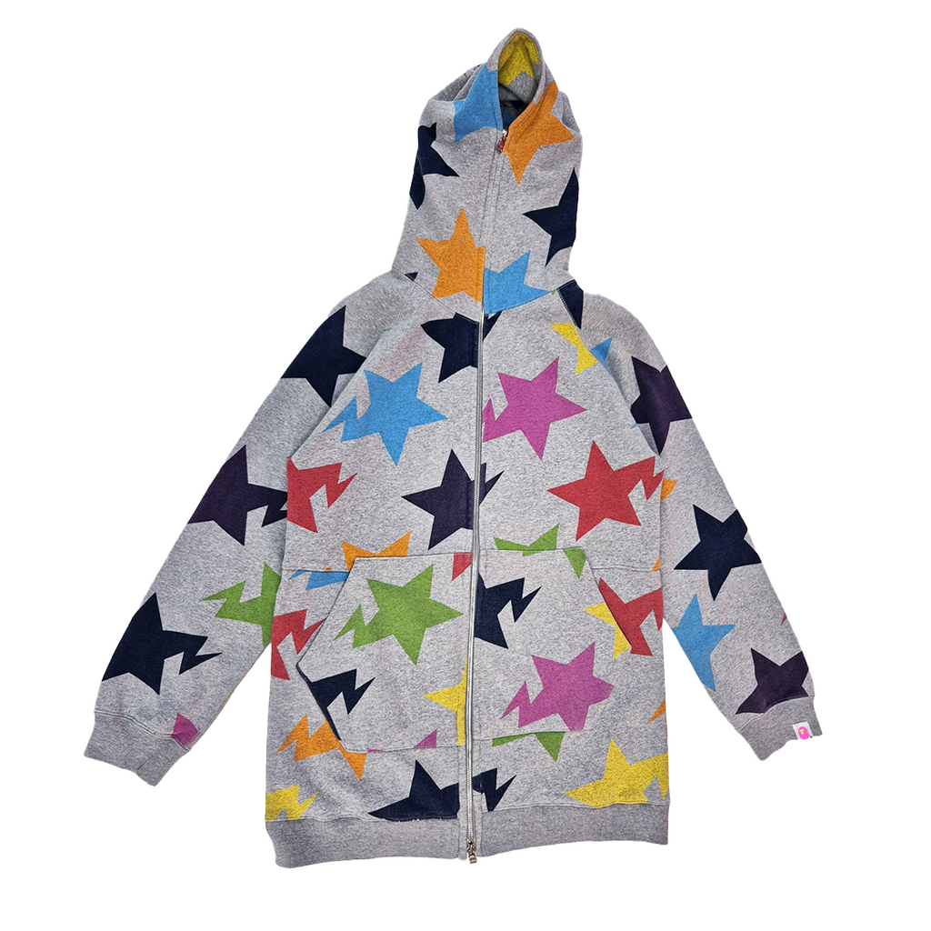 BAPE 2006 Women Bapesta Print Long Full Zip Hoodie (L)