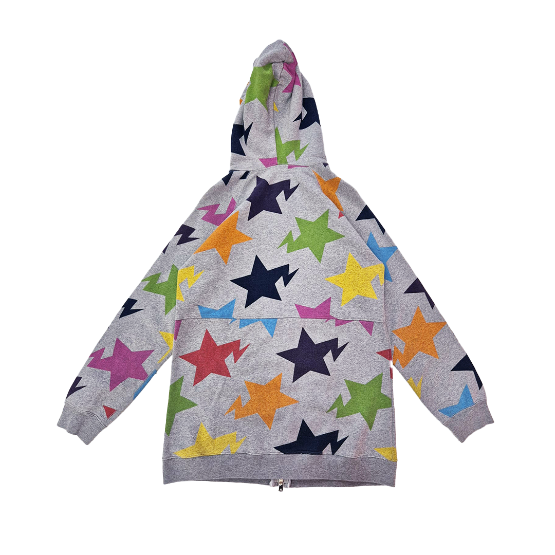 BAPE 2006 Women Bapesta Print Long Full Zip Hoodie (L)