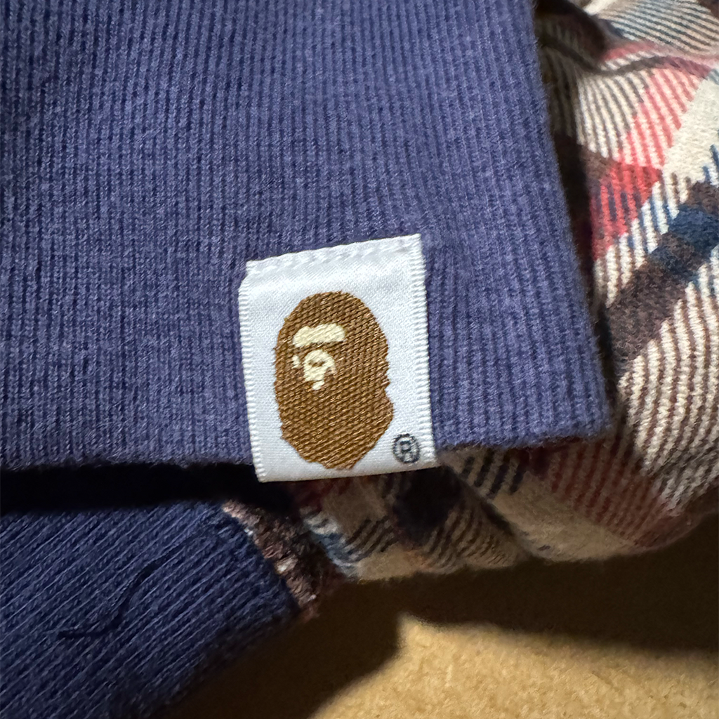 BAPE Full Zip Plaid Check Camo Hoodie (S)