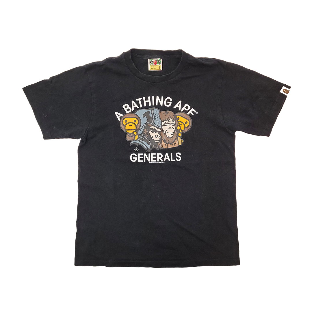 BAPE Generals Black Tee (S)