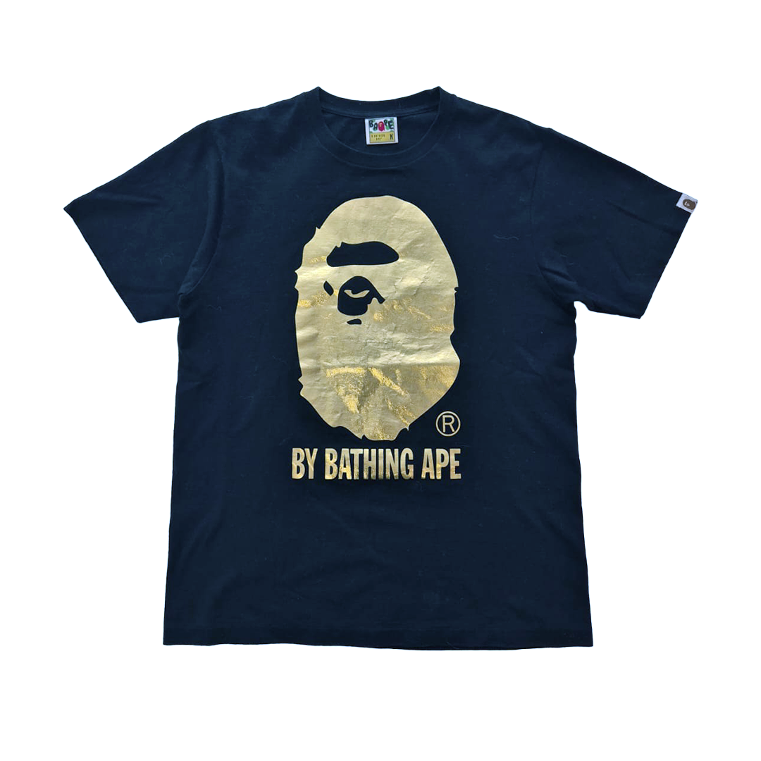 BAPE Golden Big Head Black Tee (M)