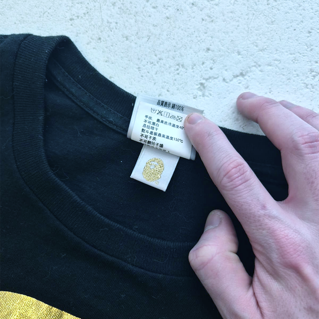 BAPE Golden Big Head Black Tee (M)