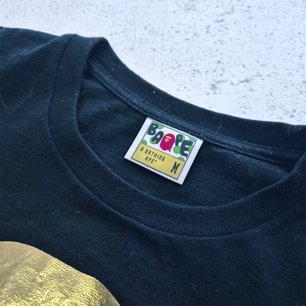 BAPE Golden Big Head Black Tee (M)