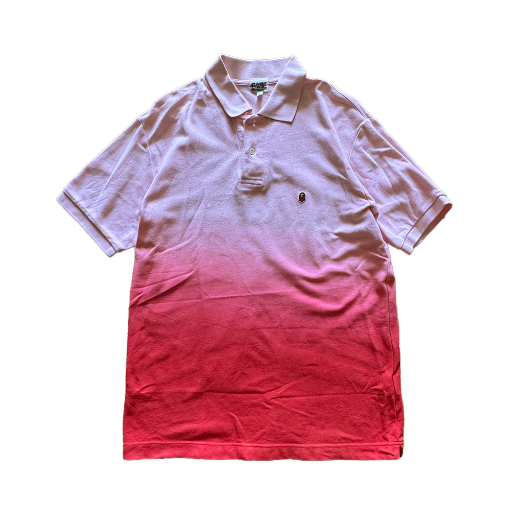 BAPE Gradient Pink and Red Vintage Polo (M)