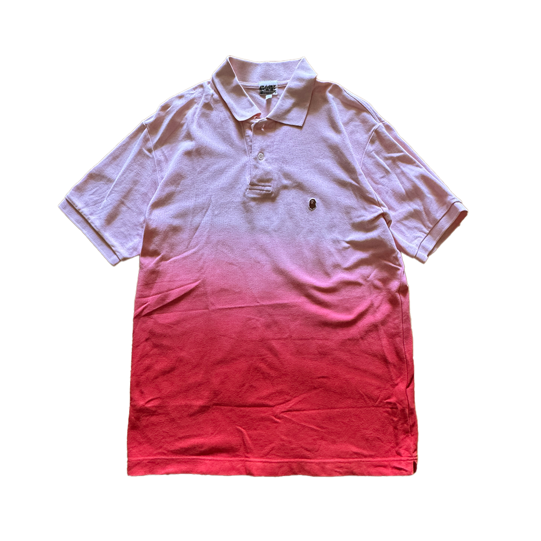 BAPE Gradient Pink and Red Vintage Polo (M)