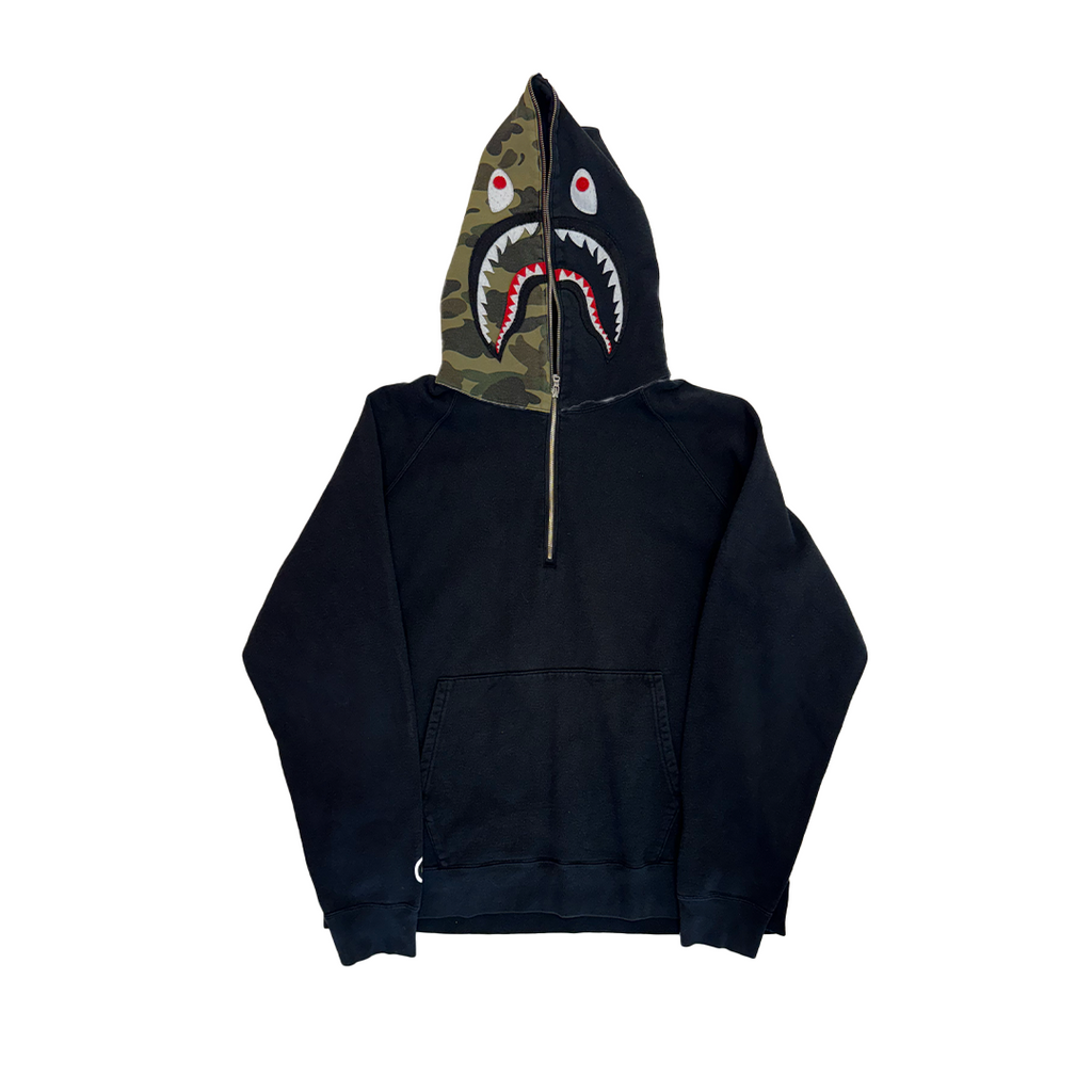 BAPE Wide Half Zip Pullover Hoodie (3XL)