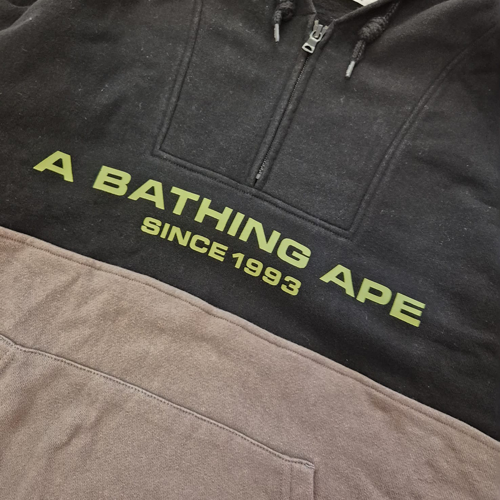 BAPE Vintage Grey Half-Zip Hoodie (L)