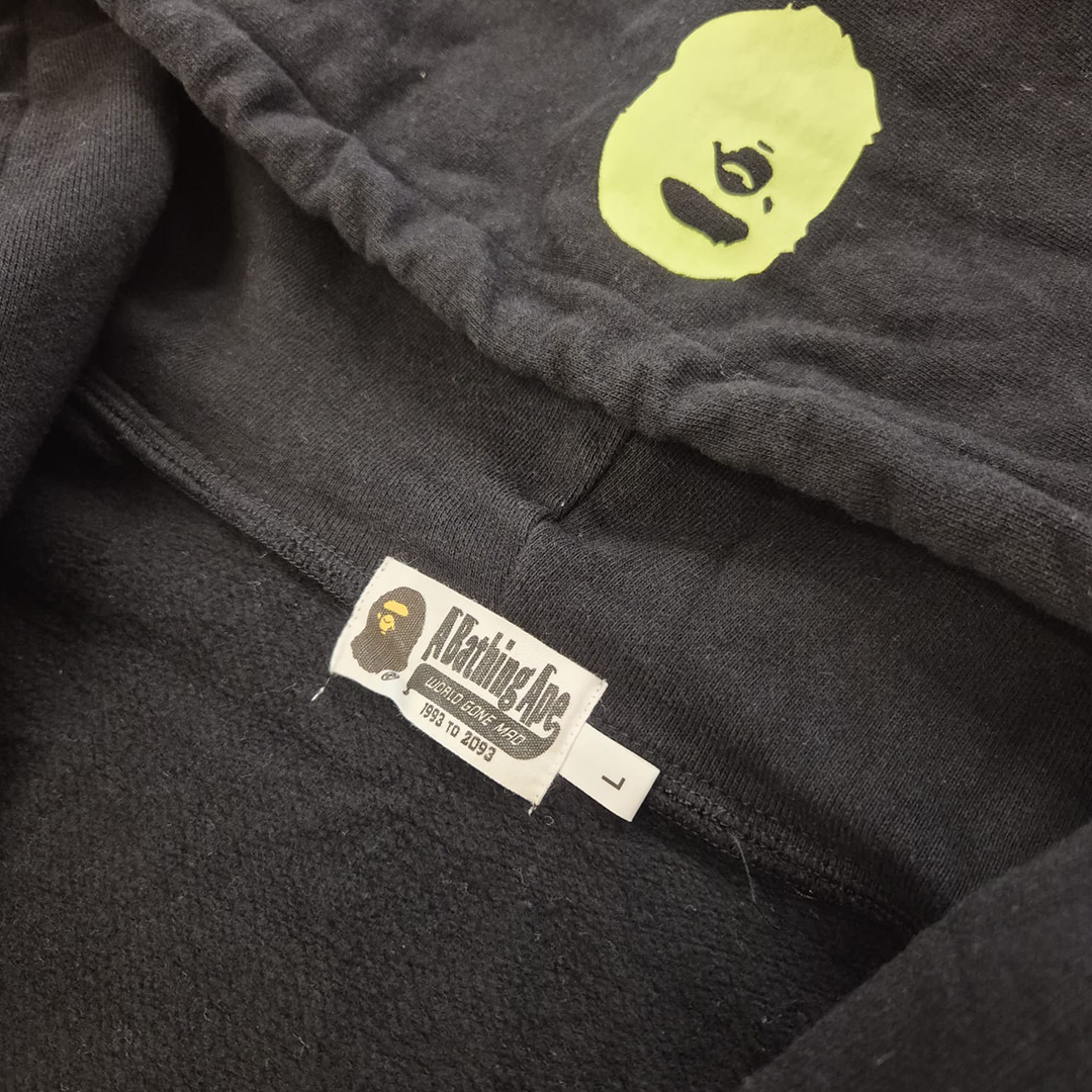 BAPE Vintage Grey Half-Zip Hoodie (L)