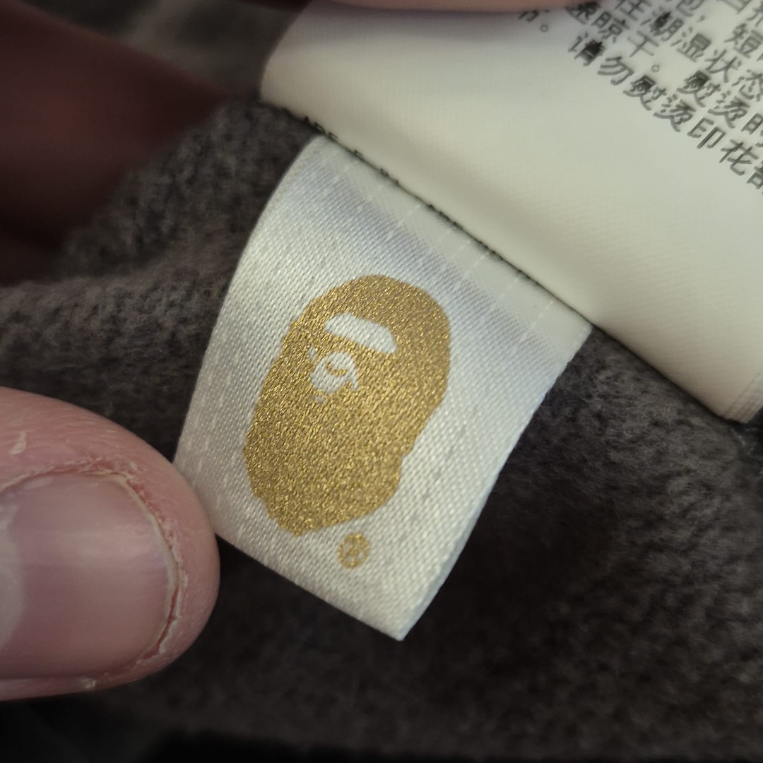 BAPE Vintage Grey Half-Zip Hoodie (L)