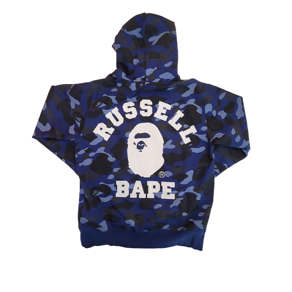 BAPE x Russel Blue Camo Hoodie (XL)