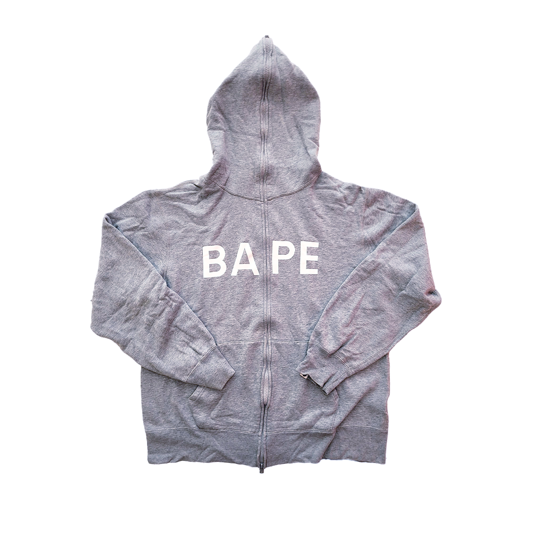BAPE Full Zip Grey Hoodie (2XL)