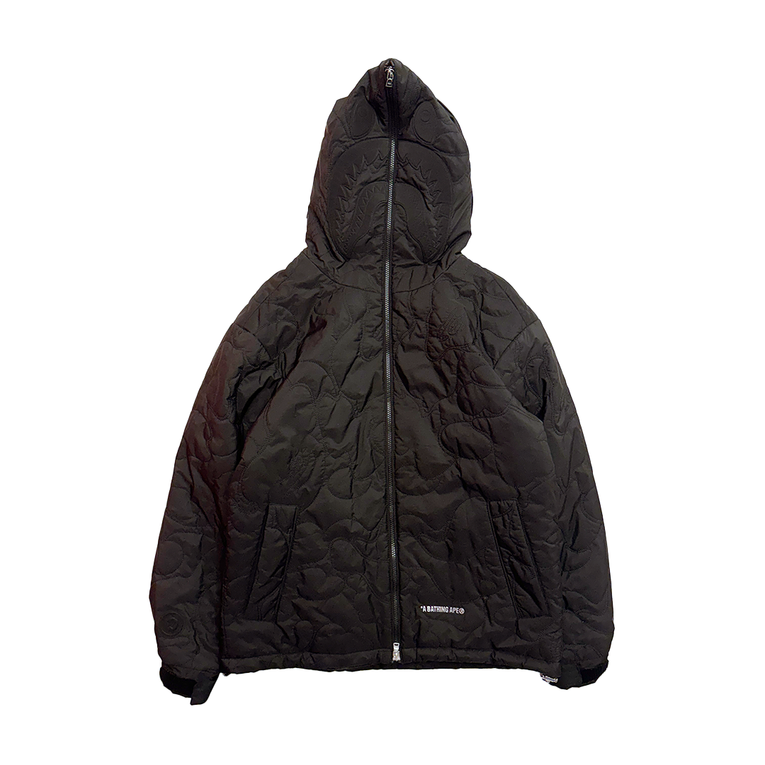 BAPE Line Camo Quilted Nylon Shark Full Zip Jacket (M)