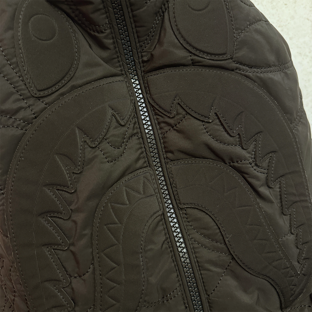 BAPE Line Camo Quilted Nylon Shark Full Zip Jacket (M)