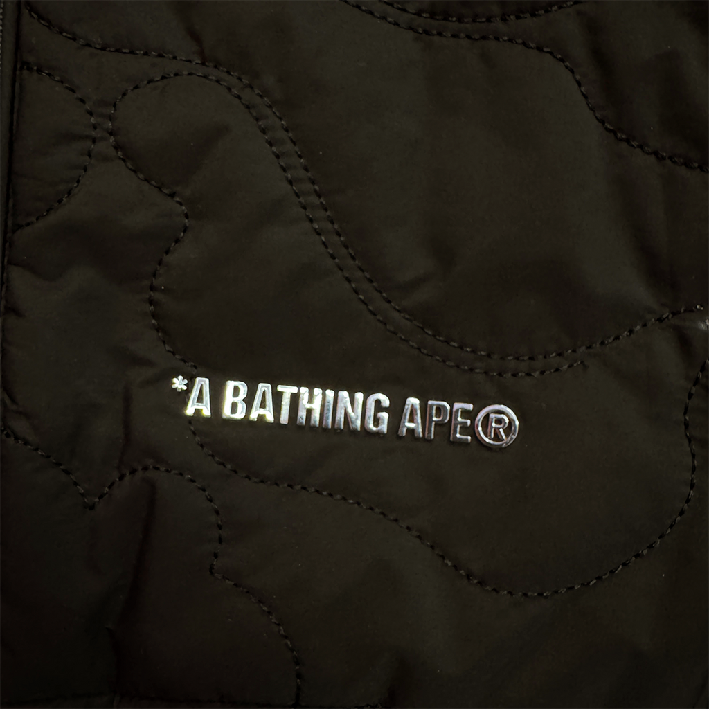 BAPE Line Camo Quilted Nylon Shark Full Zip Jacket (M)