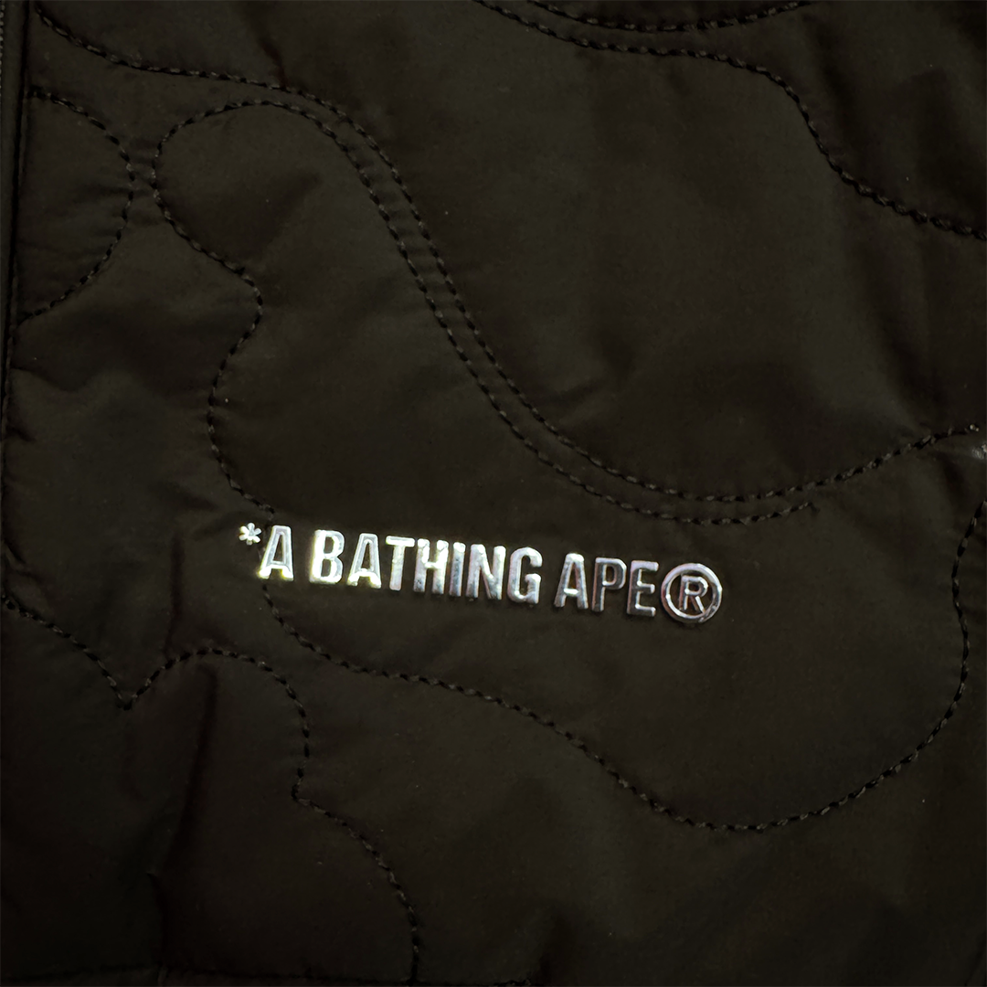 BAPE Line Camo Quilted Nylon Shark Full Zip Jacket (M)