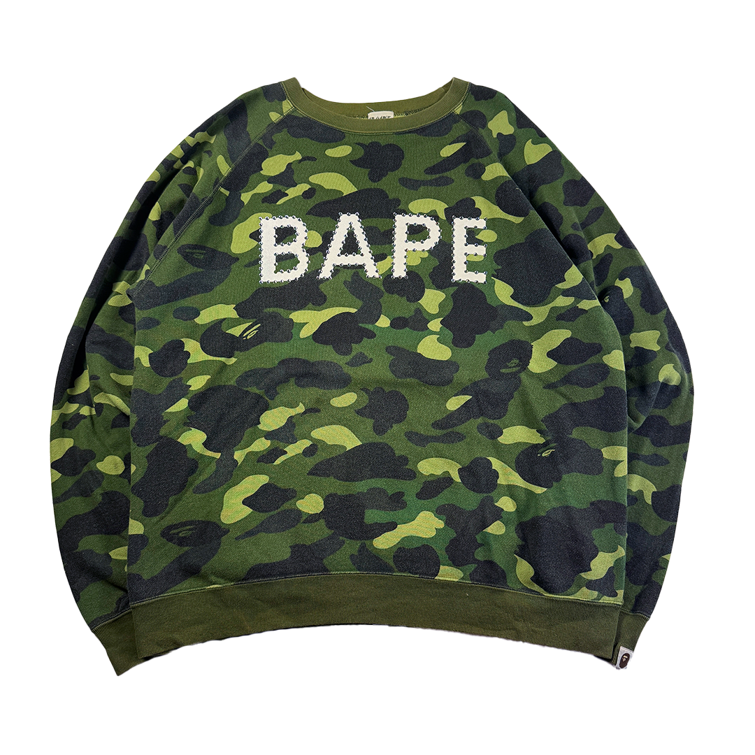 BAPE Camo Crystal Stone Relaxed Fit Vintage Sweater (M)