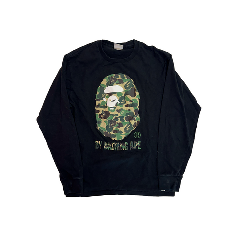 BAPE Big Head L/S Black Tee (L)