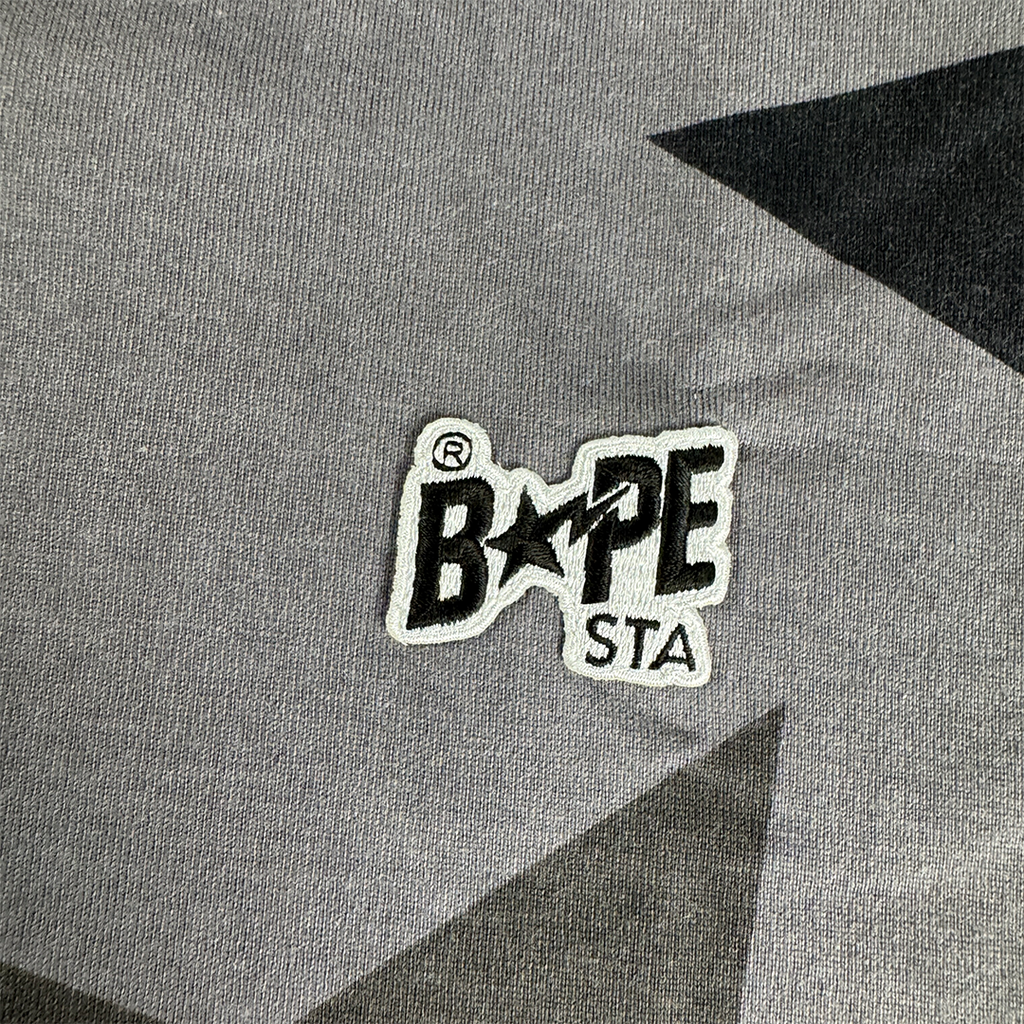 BAPE Grey Star Pattern Long Sleeve Shirt (M)