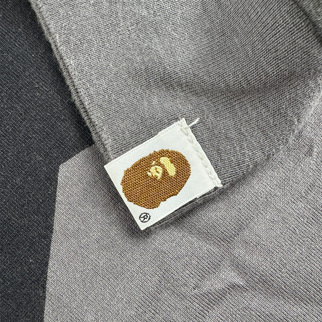 BAPE Grey Star Pattern Long Sleeve Shirt (M)