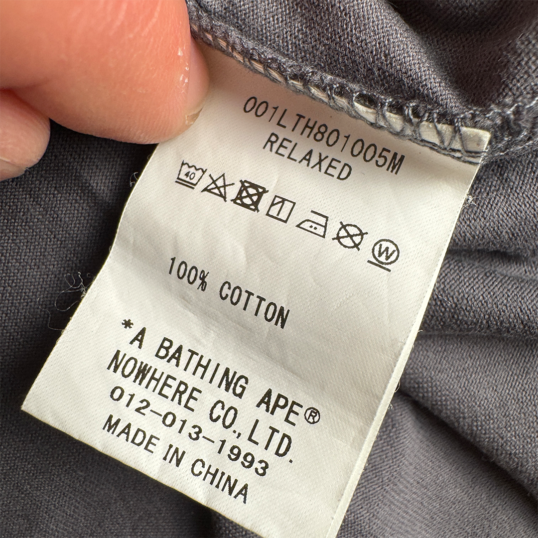 BAPE Grey Star Pattern Long Sleeve Shirt (M)