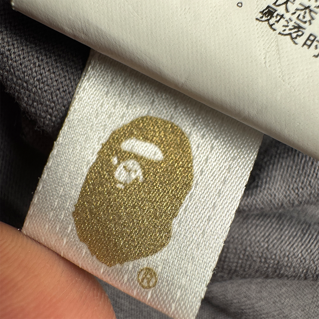 BAPE Grey Star Pattern Long Sleeve Shirt (M)
