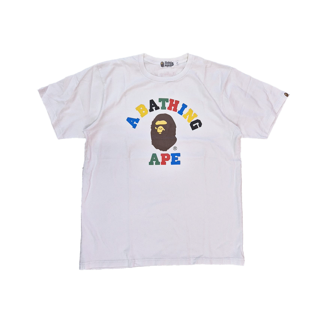 BAPE Multicolor College White Tee (L)