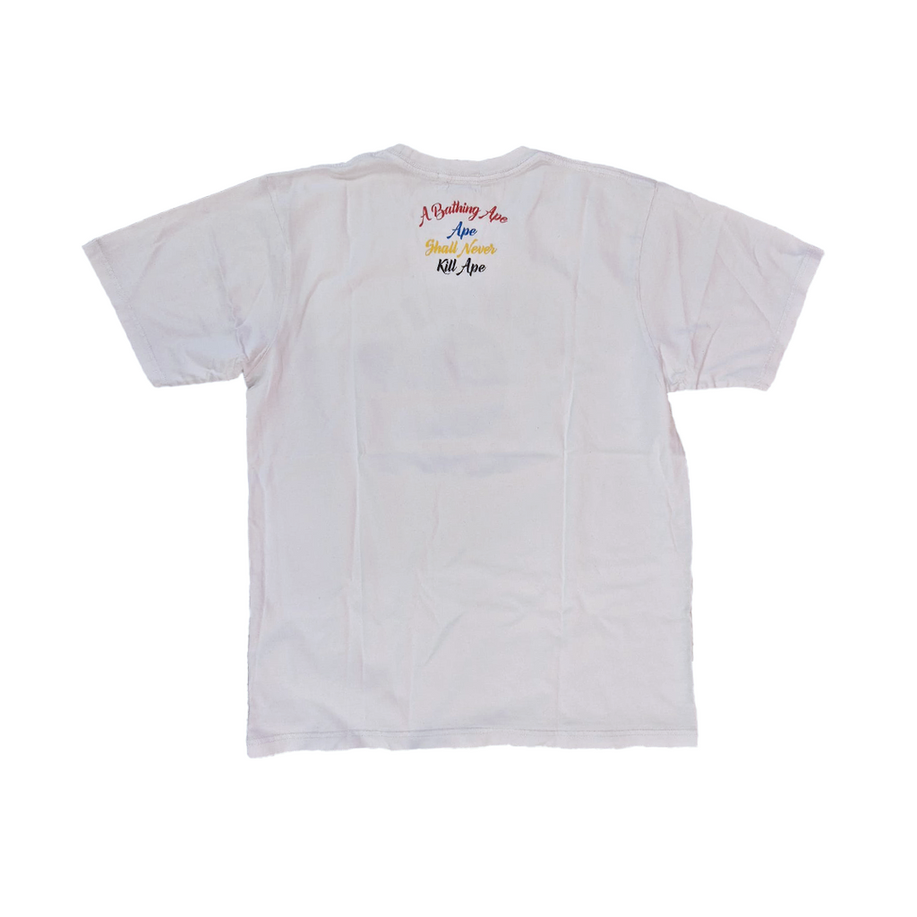 BAPE Multicolor College White Tee (L)