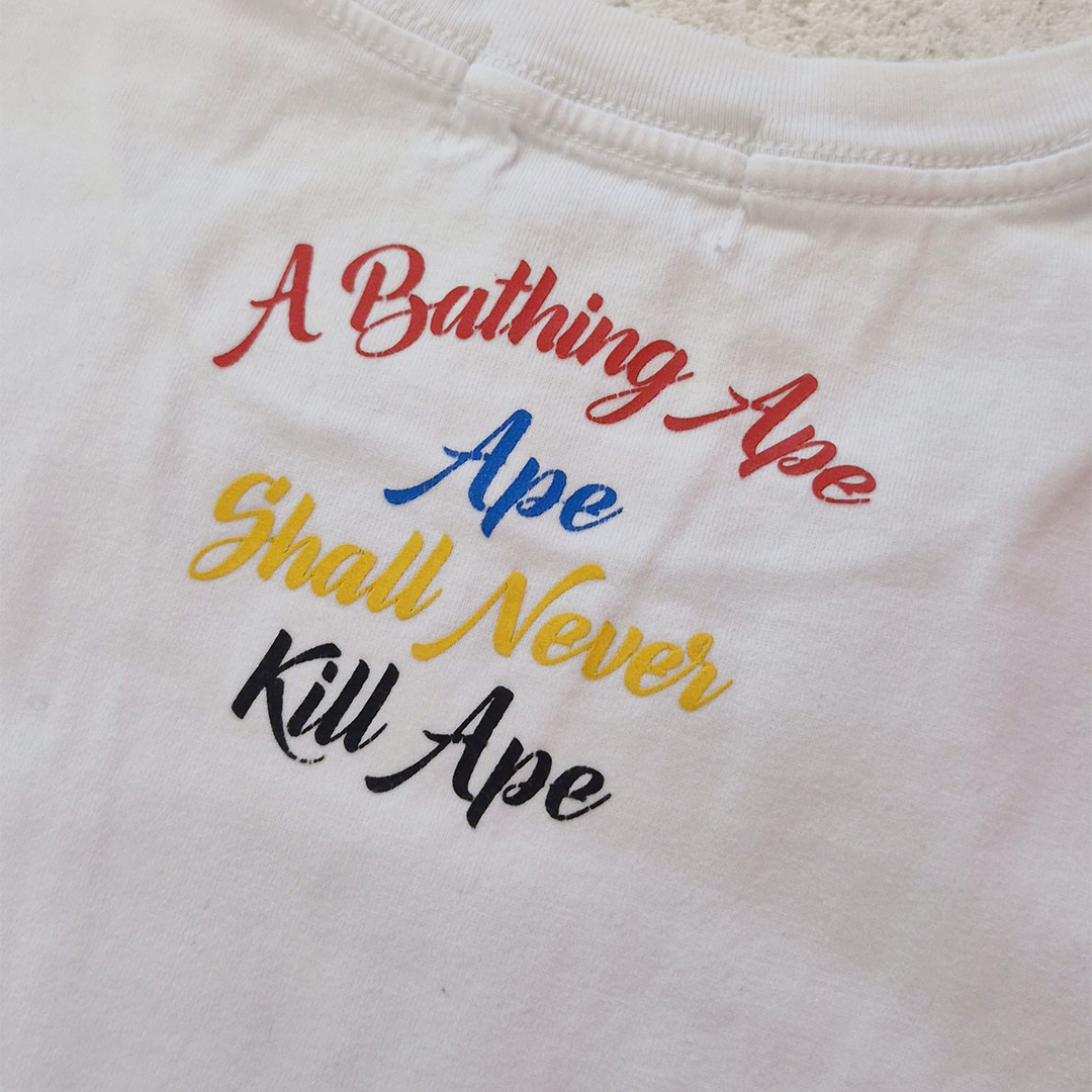 BAPE Multicolor College White Tee (L)