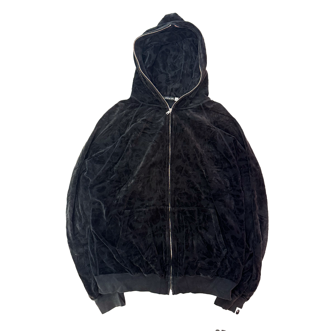 BAPE Camo Velour Aoyama City Exclusive Full Zip Hoodie (L)