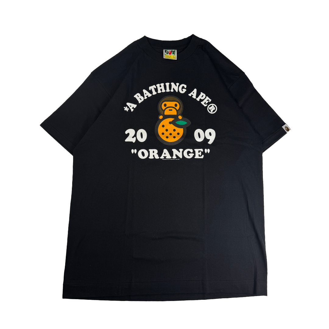 BAPE Baby Milo Orange Black Tee (L)