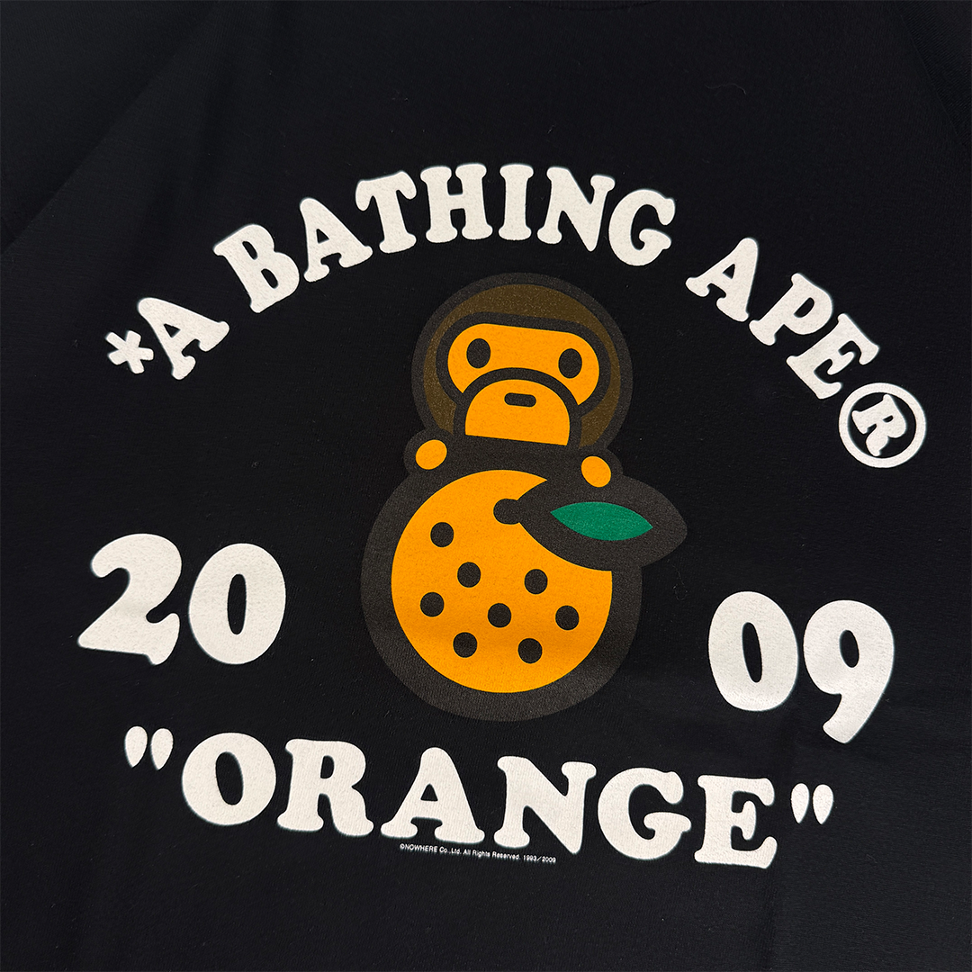 BAPE Baby Milo Orange Black Tee (L)