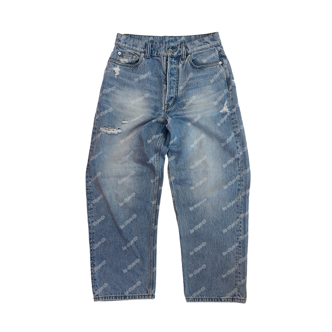 BAPE Hexagram Laser Destroy Denim Pants (M)