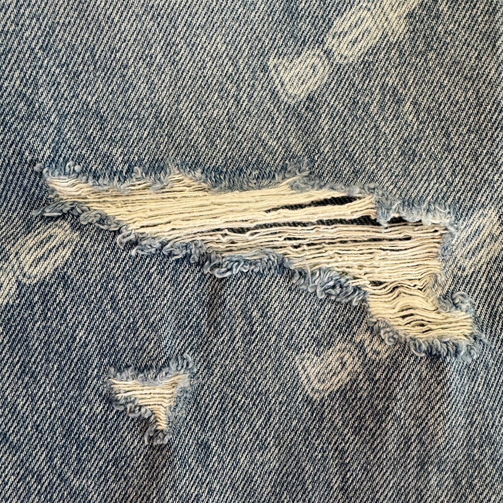 BAPE Hexagram Laser Destroy Denim Pants (M)