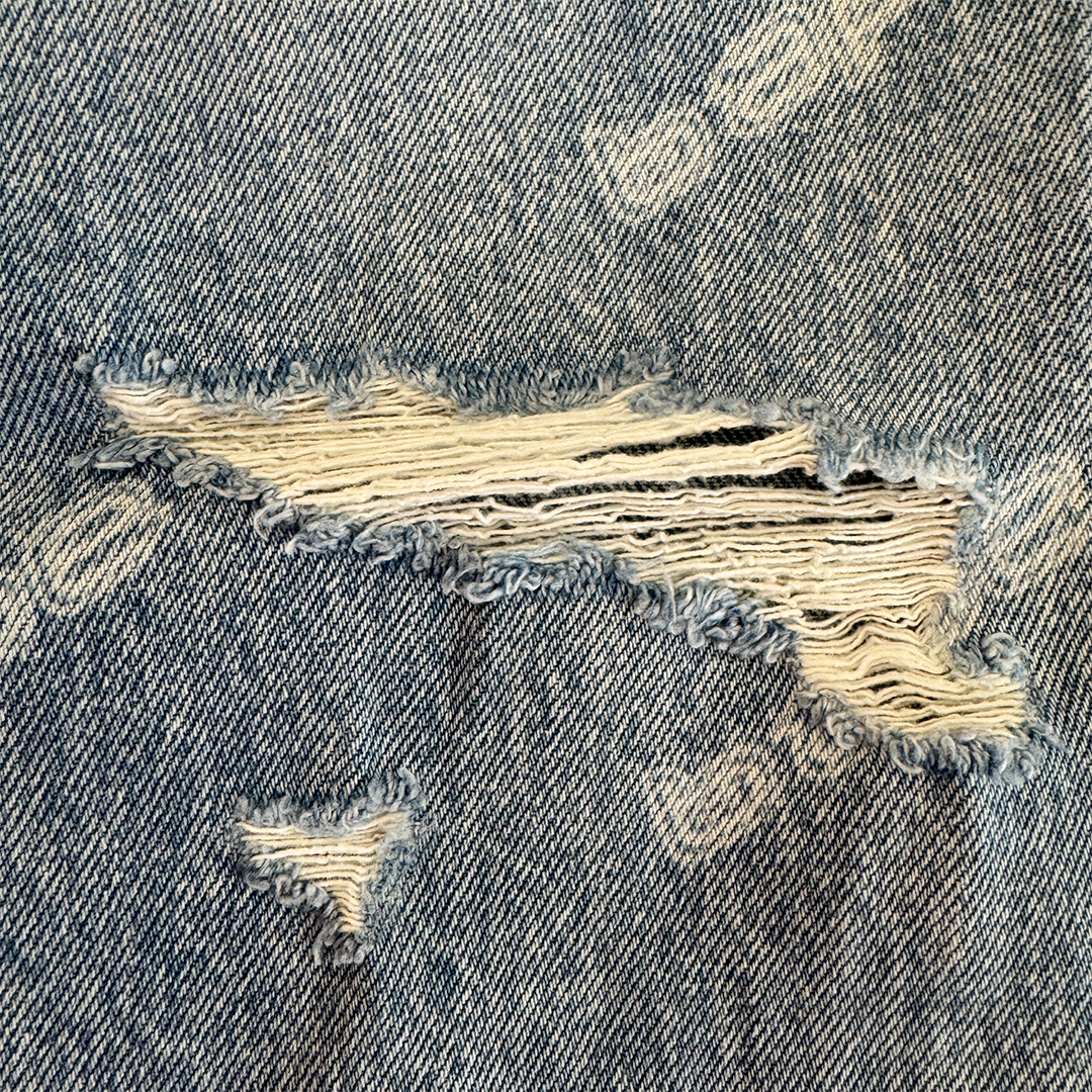 BAPE Hexagram Laser Destroy Denim Pants (M)