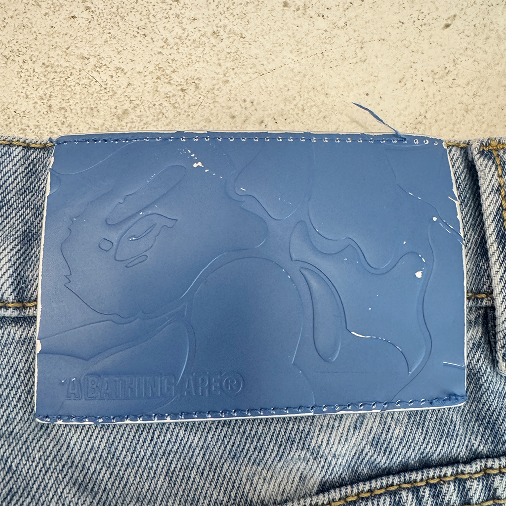 BAPE Hexagram Laser Destroy Denim Pants (M)