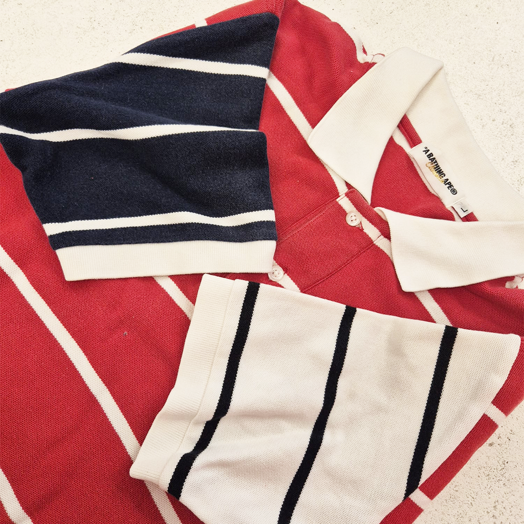 BAPE Multicolor Striped Polo (L)