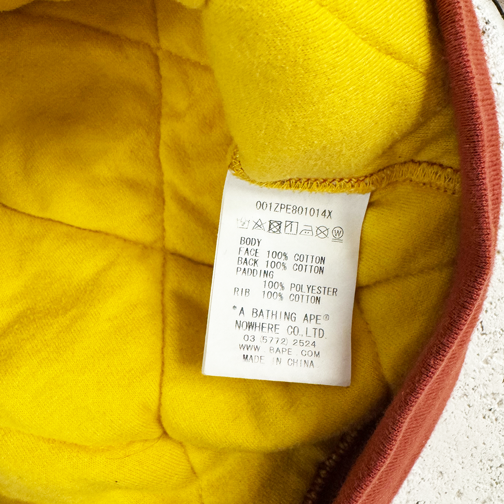 BAPE Orange Camo Quilted Hoodie (XL)
