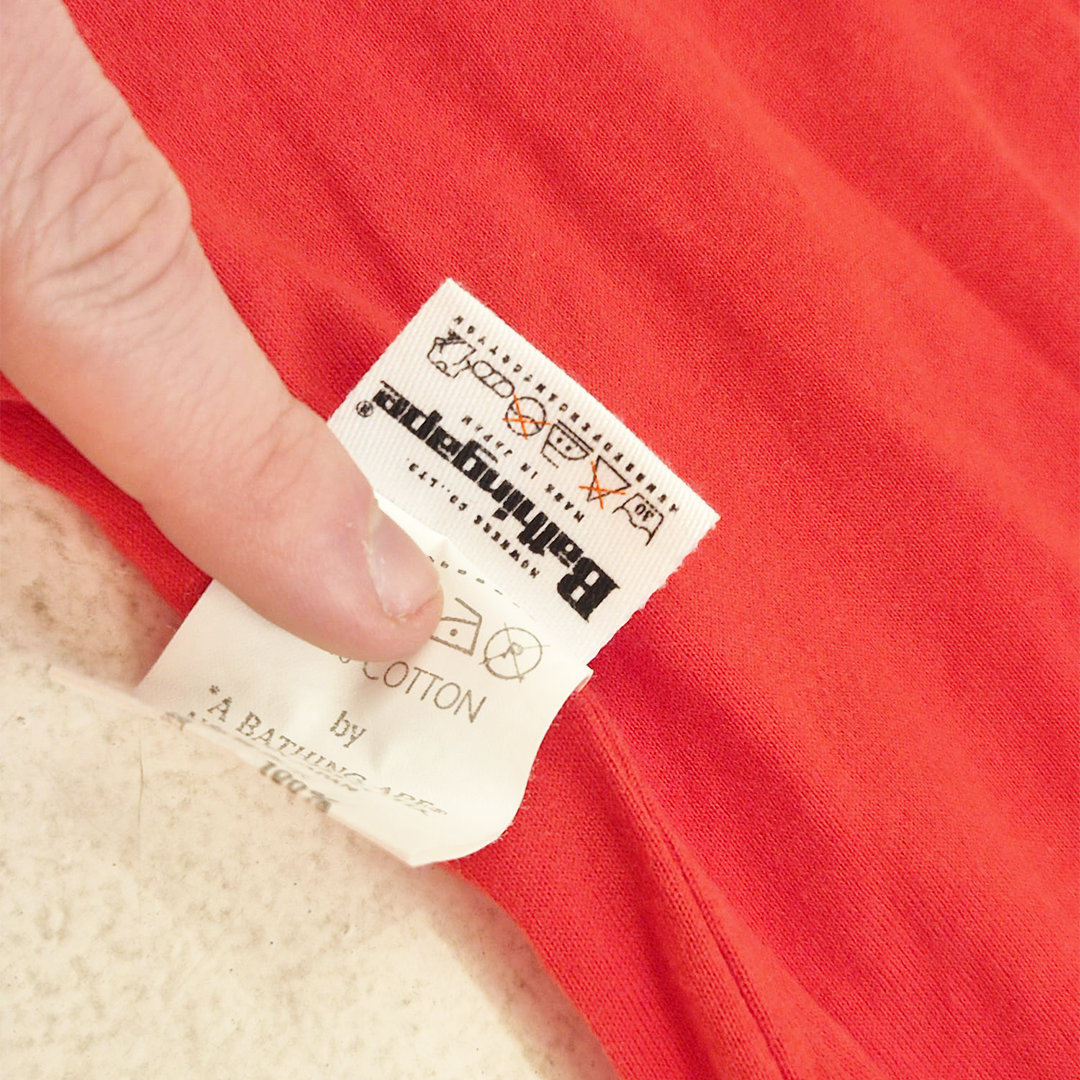 BAPE College Pirate White & Red Reversible Vintage Tee (L)