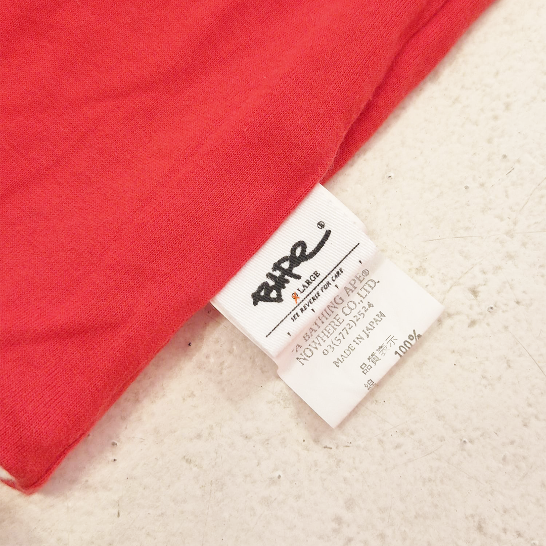 BAPE College Pirate White & Red Reversible Vintage Tee (L)