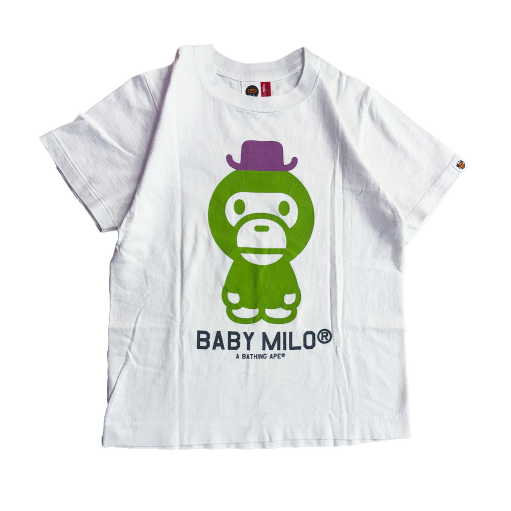 BAPE Baby Milo Purple Hat White Tee (S)