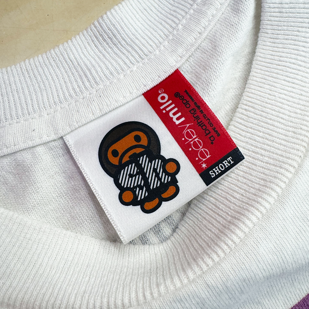 BAPE Baby Milo Purple Hat White Tee (S)