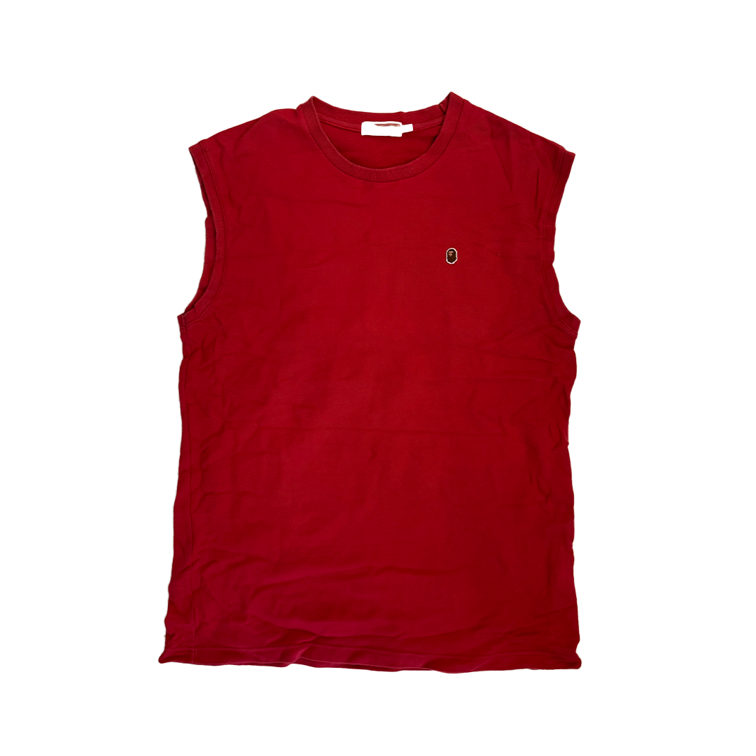 BAPE Sleeveless Red Polo (L)