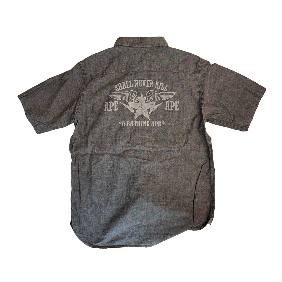 BAPE Grey Nigo Era Old Tag Shirt (M)