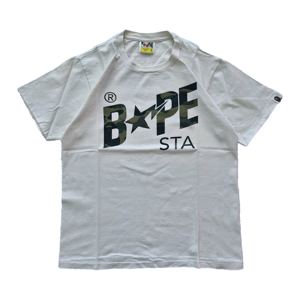 BAPE Sta Camo White Tee (S)