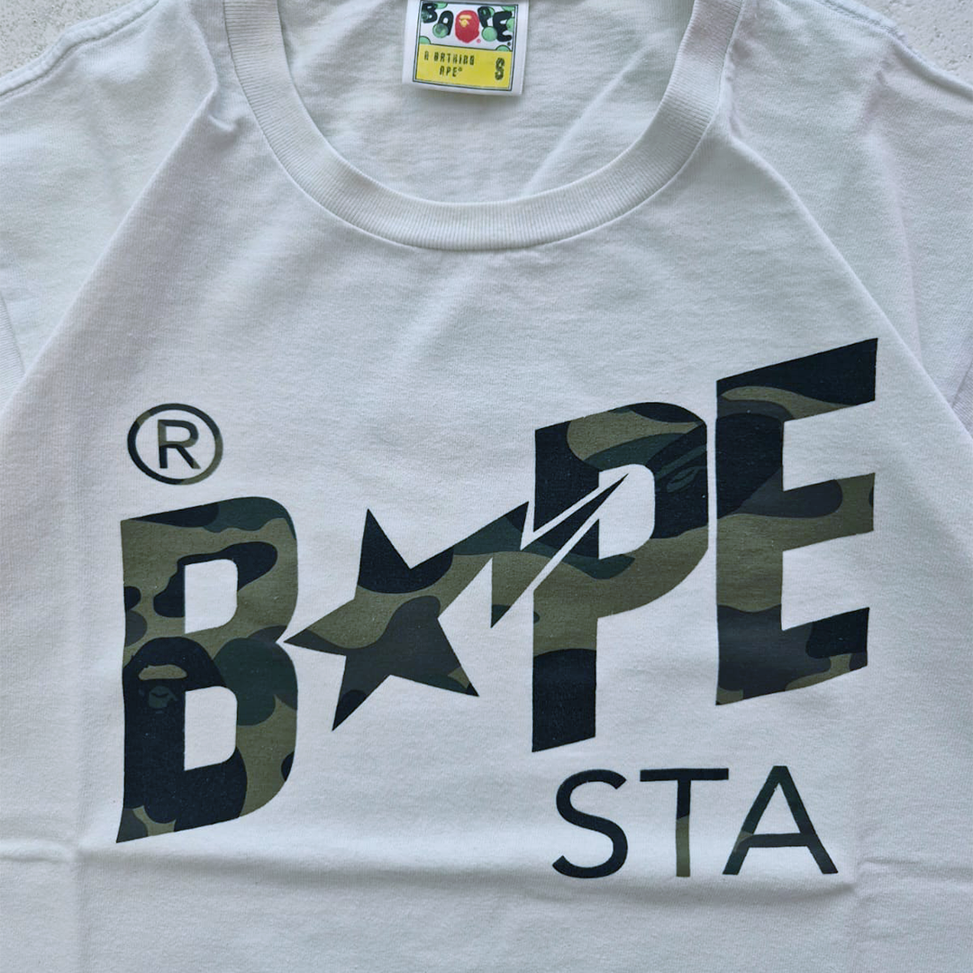 BAPE Sta Camo White Tee (S)