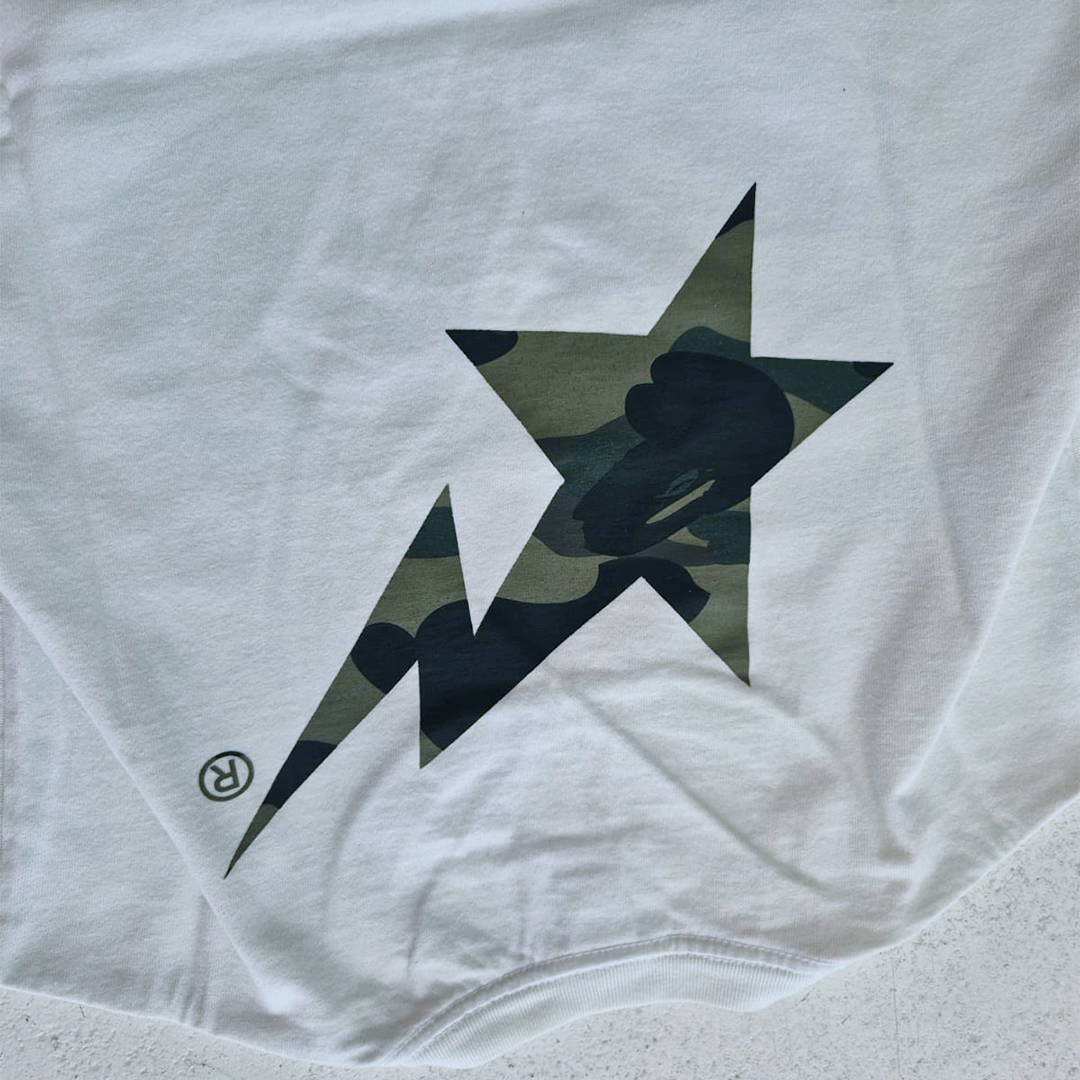 BAPE Sta Camo White Tee (S)