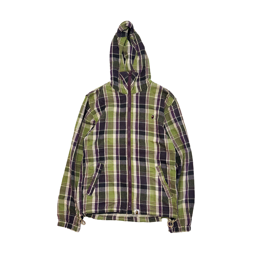 Bape Check Plaid Green and Purple Jacket (S)