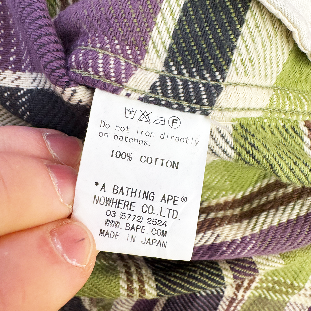 Bape Check Plaid Green and Purple Jacket (S)
