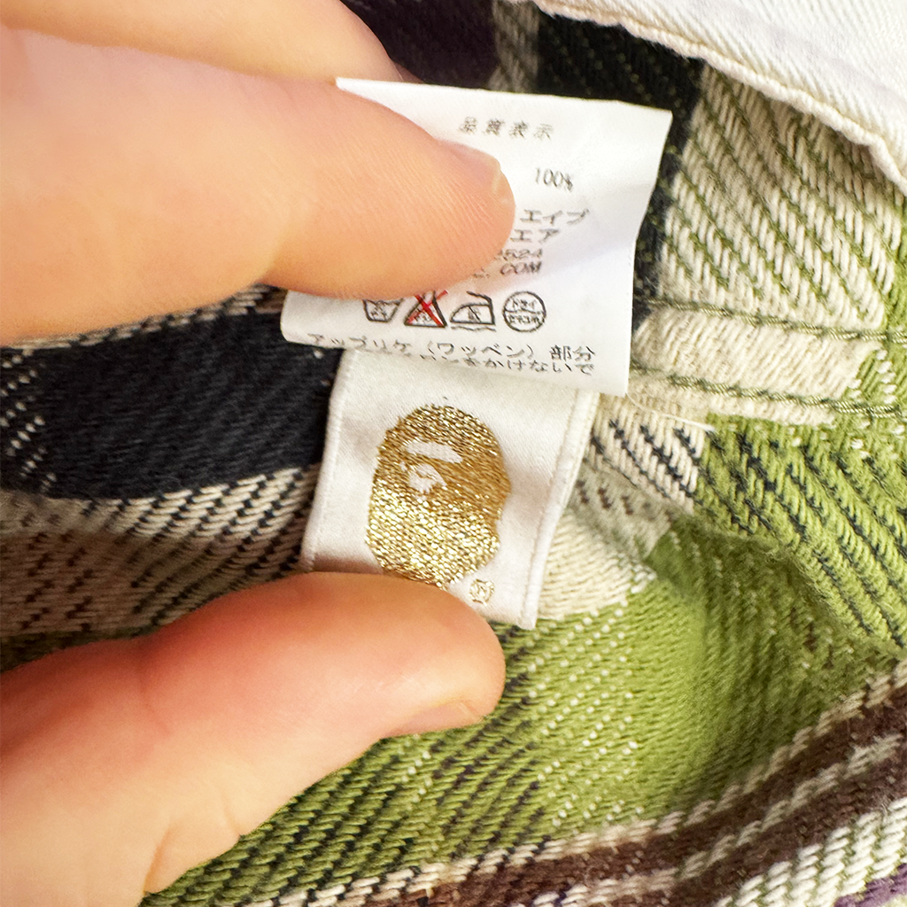 Bape Check Plaid Green and Purple Jacket (S)