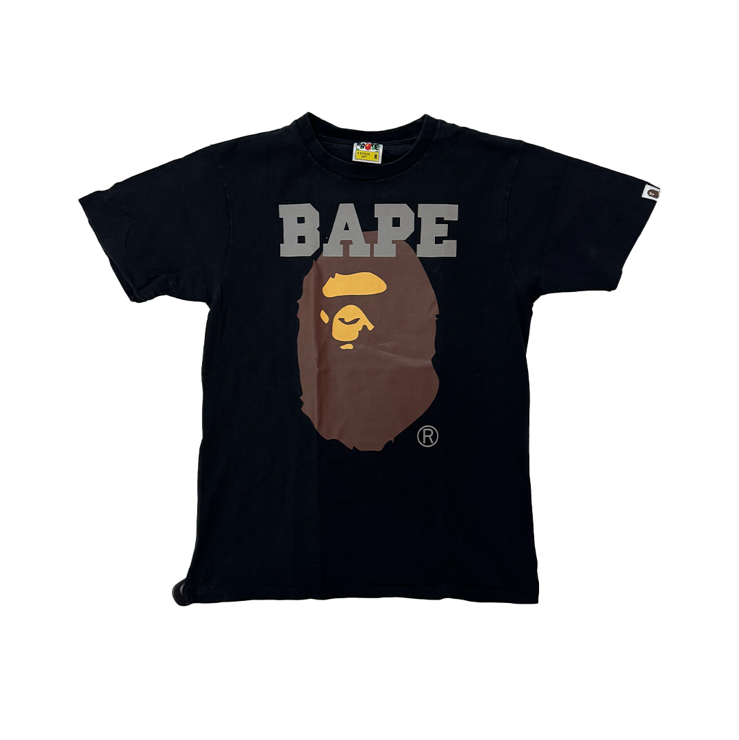 BAPE Big Head Reflective Black Tee (M)